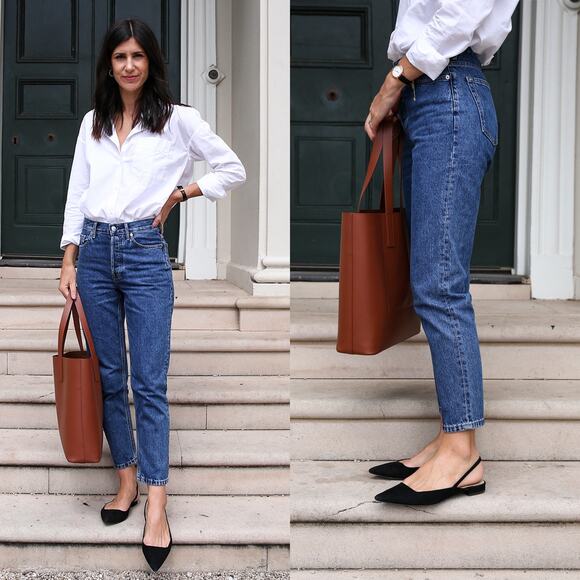 Everlane 90s Cheeky Jean Deep Atlantic Blue Organic Denim Straight Leg 23 Ankle - Picture 3 of 14
